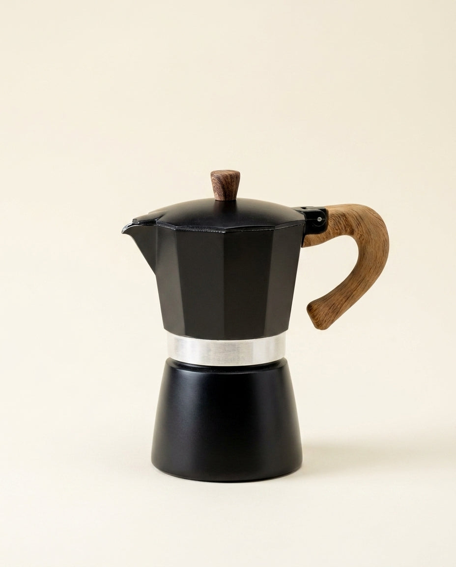 Moka Pot with Wood Handle, 3 or 6 Cup | French Press & Co – French