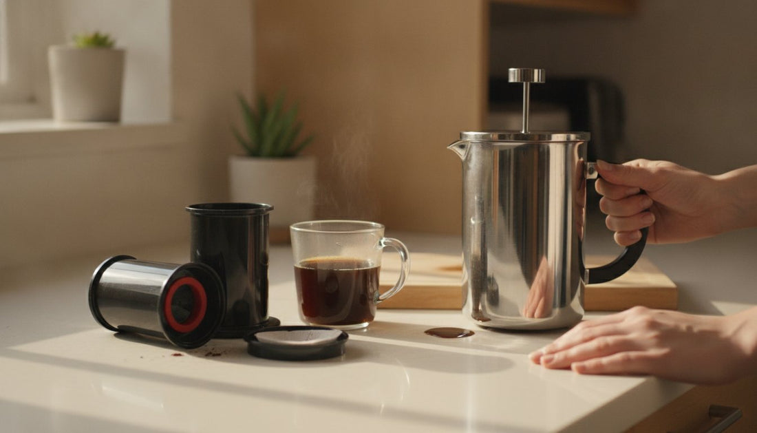 A warm, inviting kitchen counter bathed in morning light.