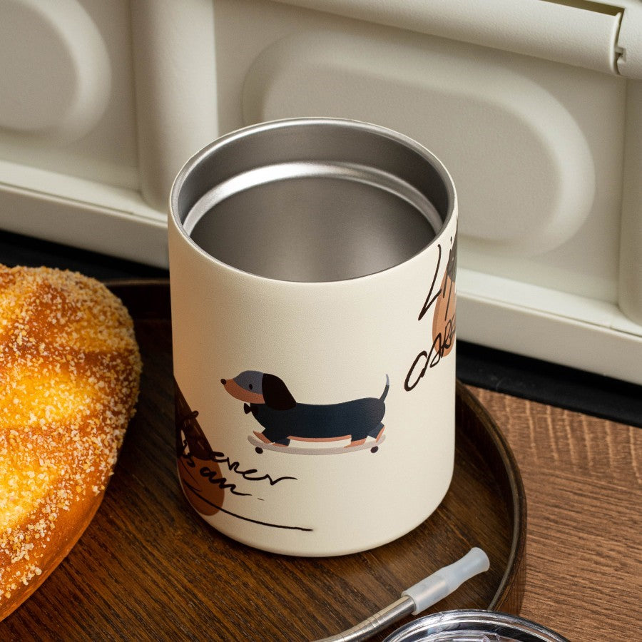 Dachshund Insulated Mug — macro texture