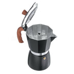 Bottega Wood-Handle Moka — in use
