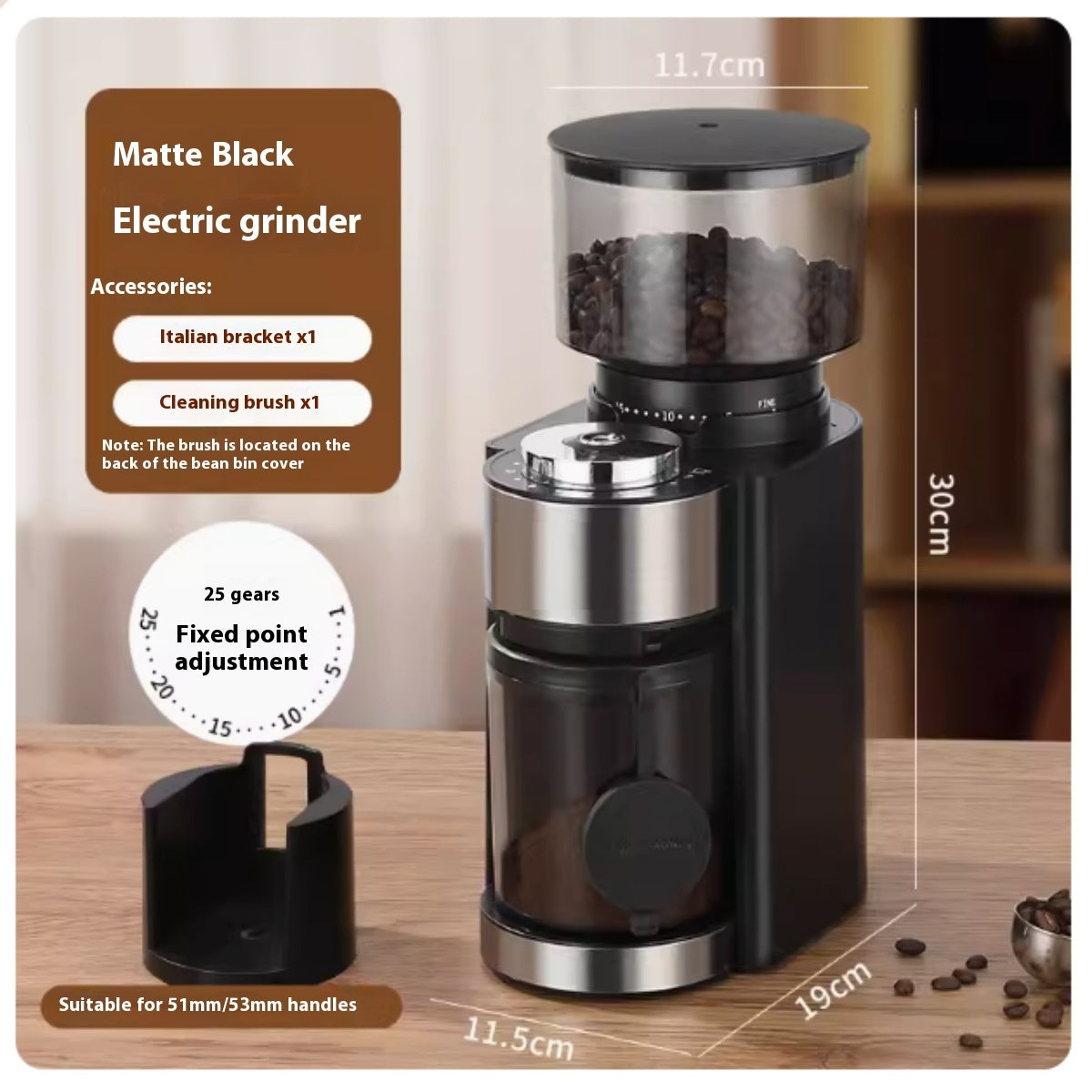 Pro Burr Grinder — in use