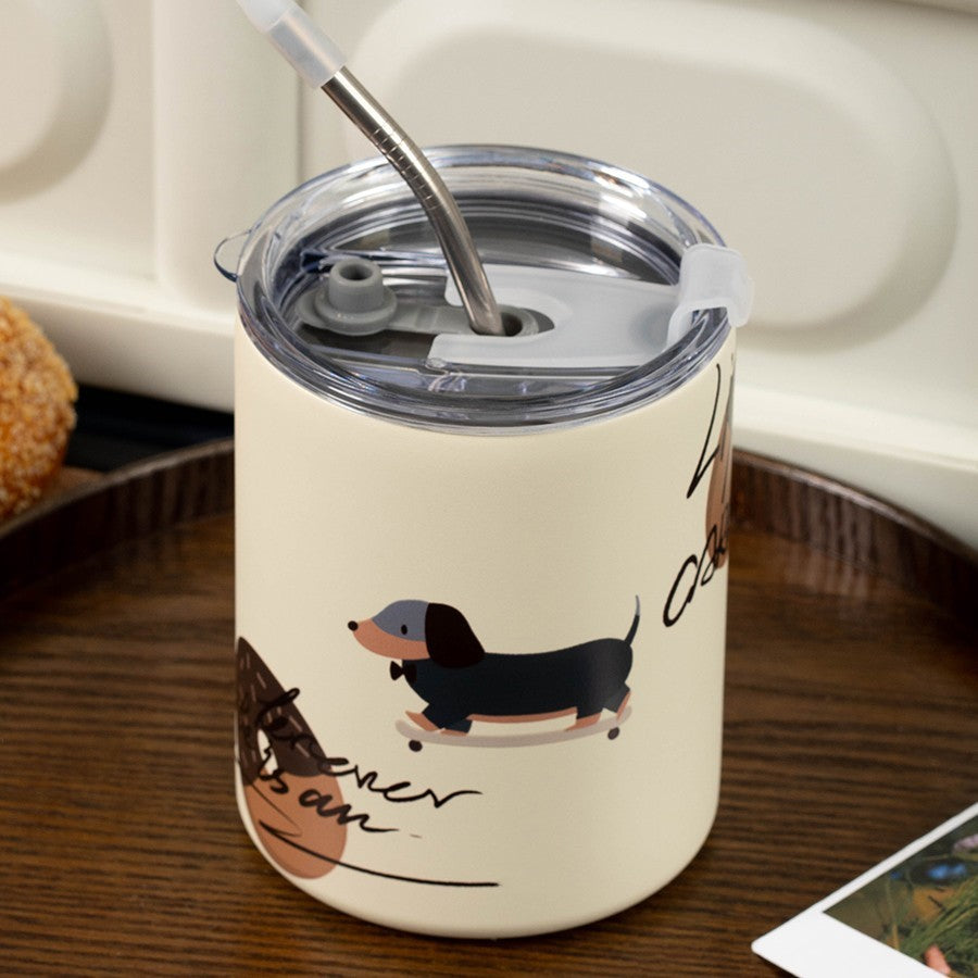 Dachshund Insulated Mug — scale reference