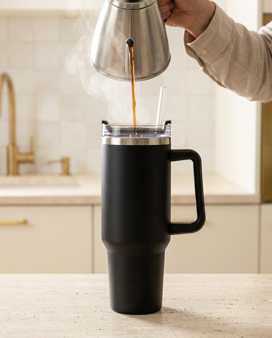 Atelier Steel Tumbler - action_steam_pour
