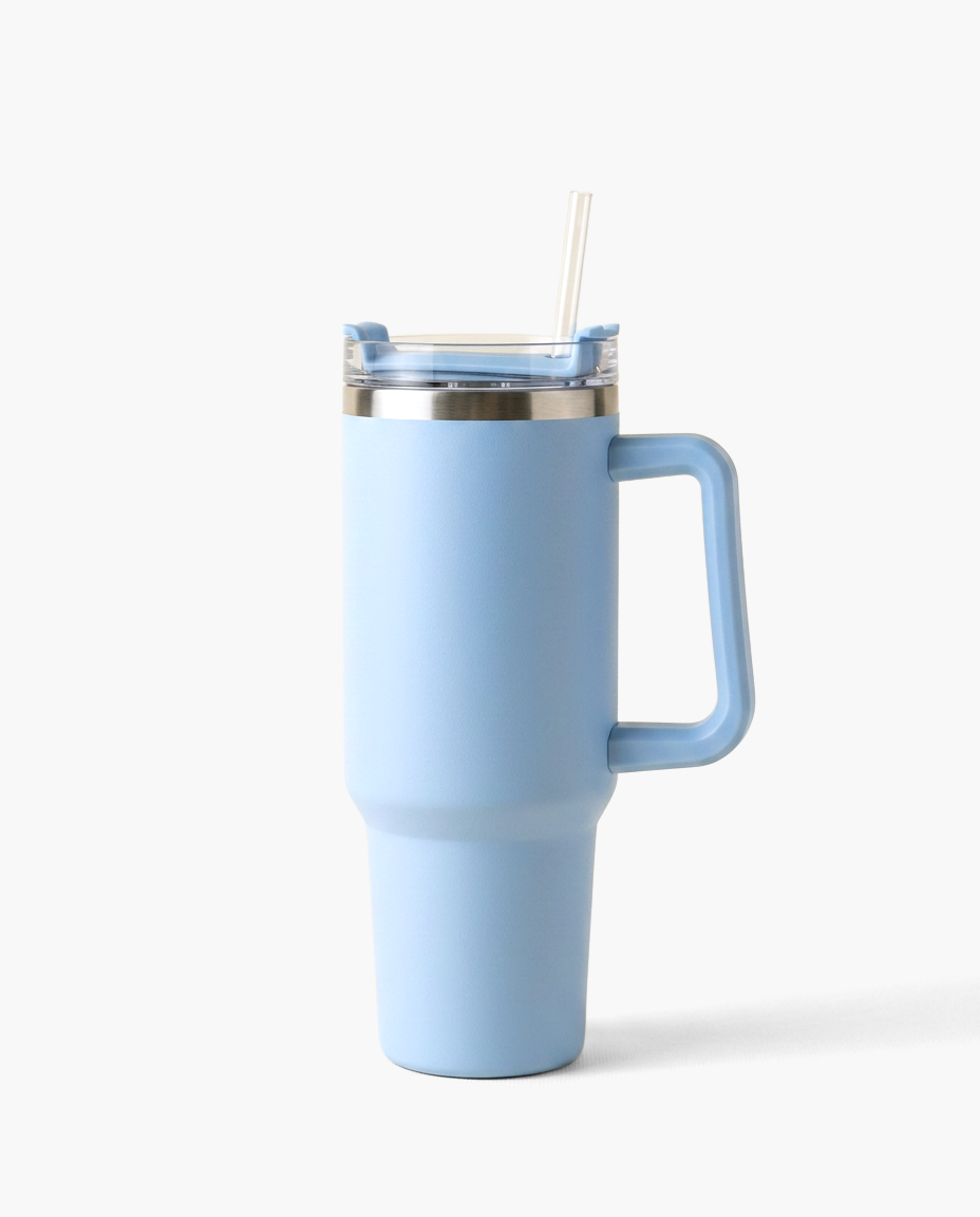 Atelier Steel Tumbler in Blue, studio photo