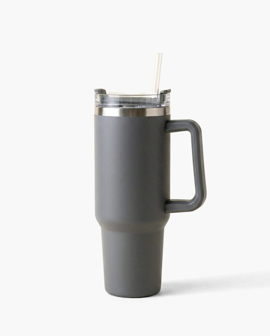Atelier Steel Tumbler in Gray, studio photo