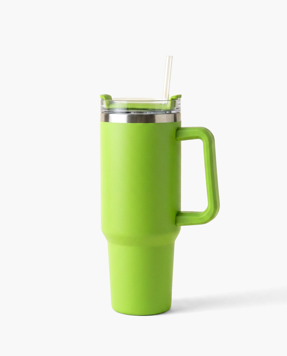 Atelier Steel Tumbler in Green, studio photo