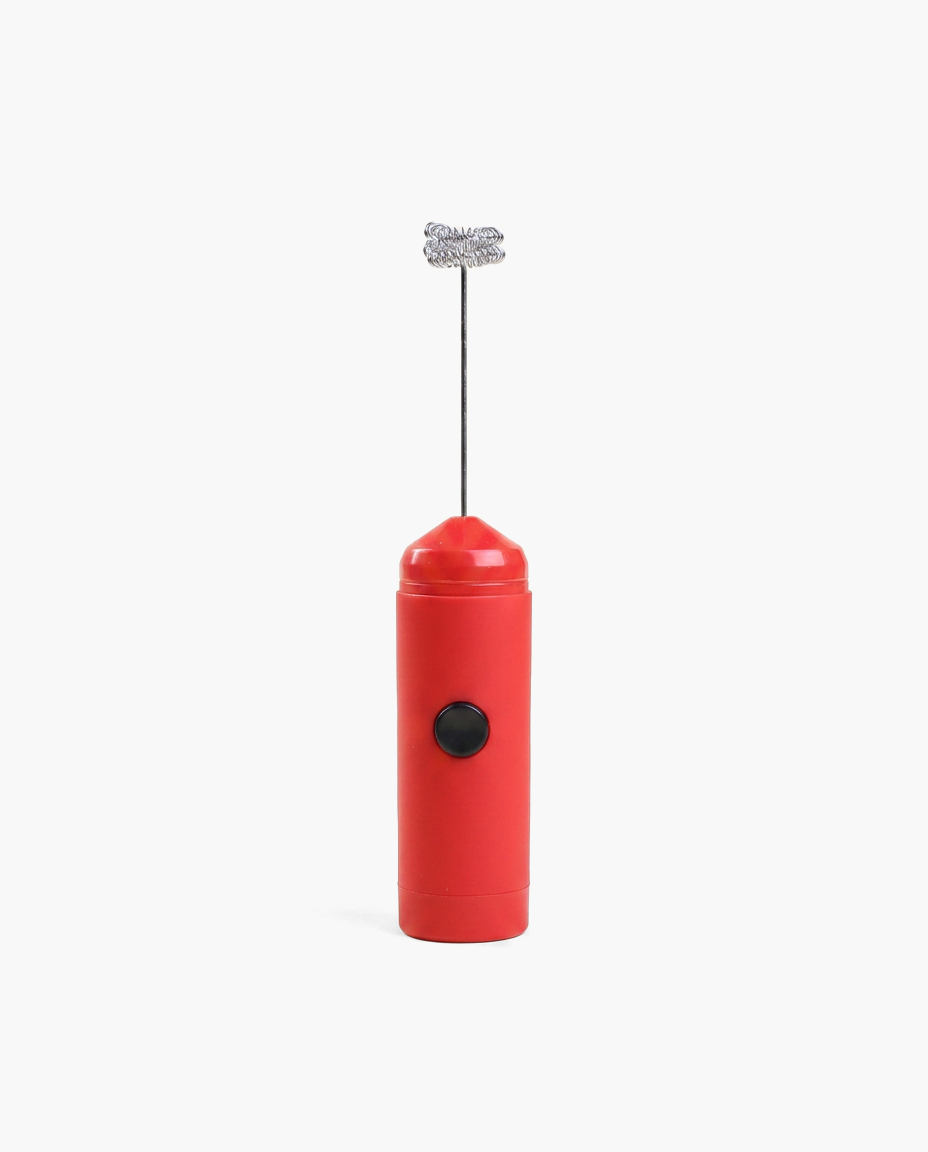 Bench Hand Frother in Red, studio photo