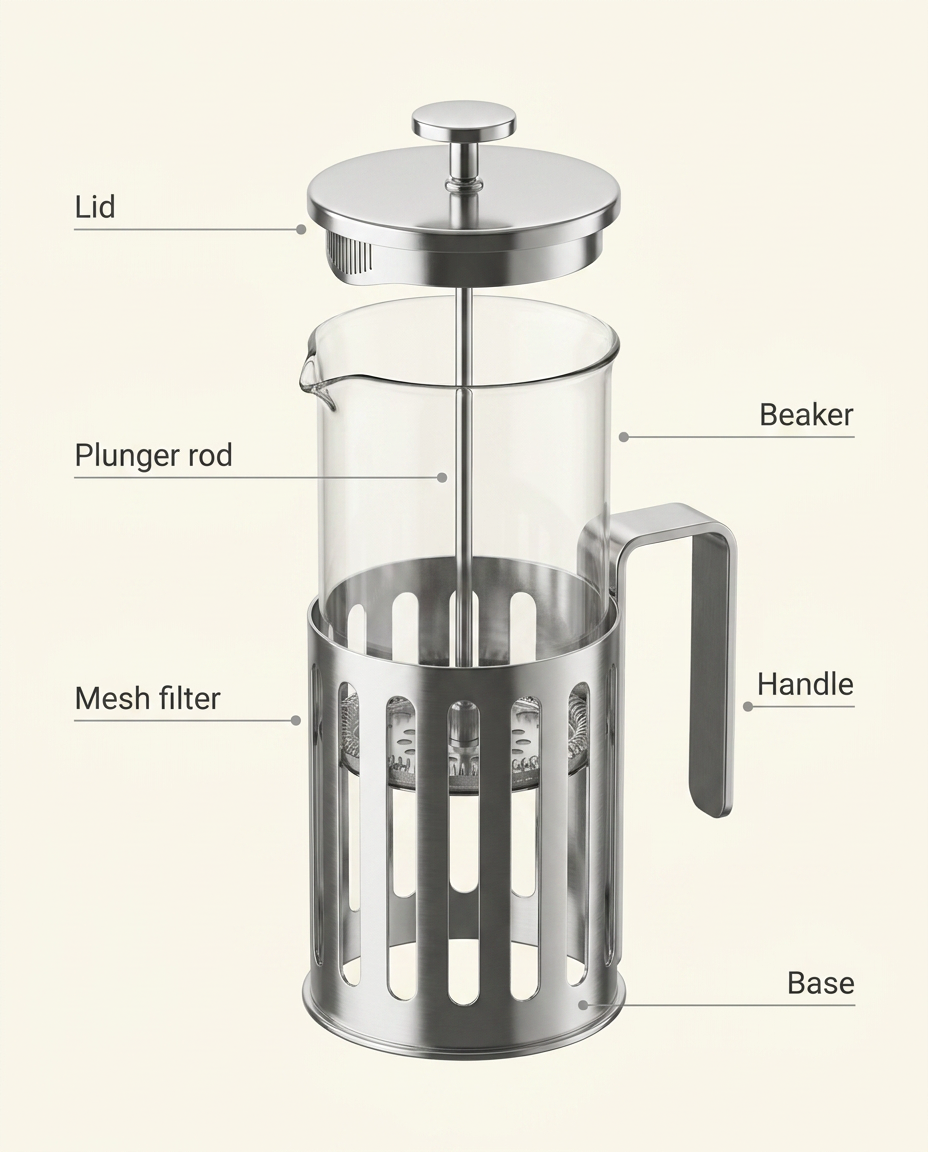 Bench Stainless Press - anatomy_schema