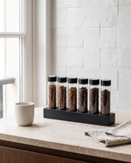 Bottega Bean Curator on a travertine kitchen counter