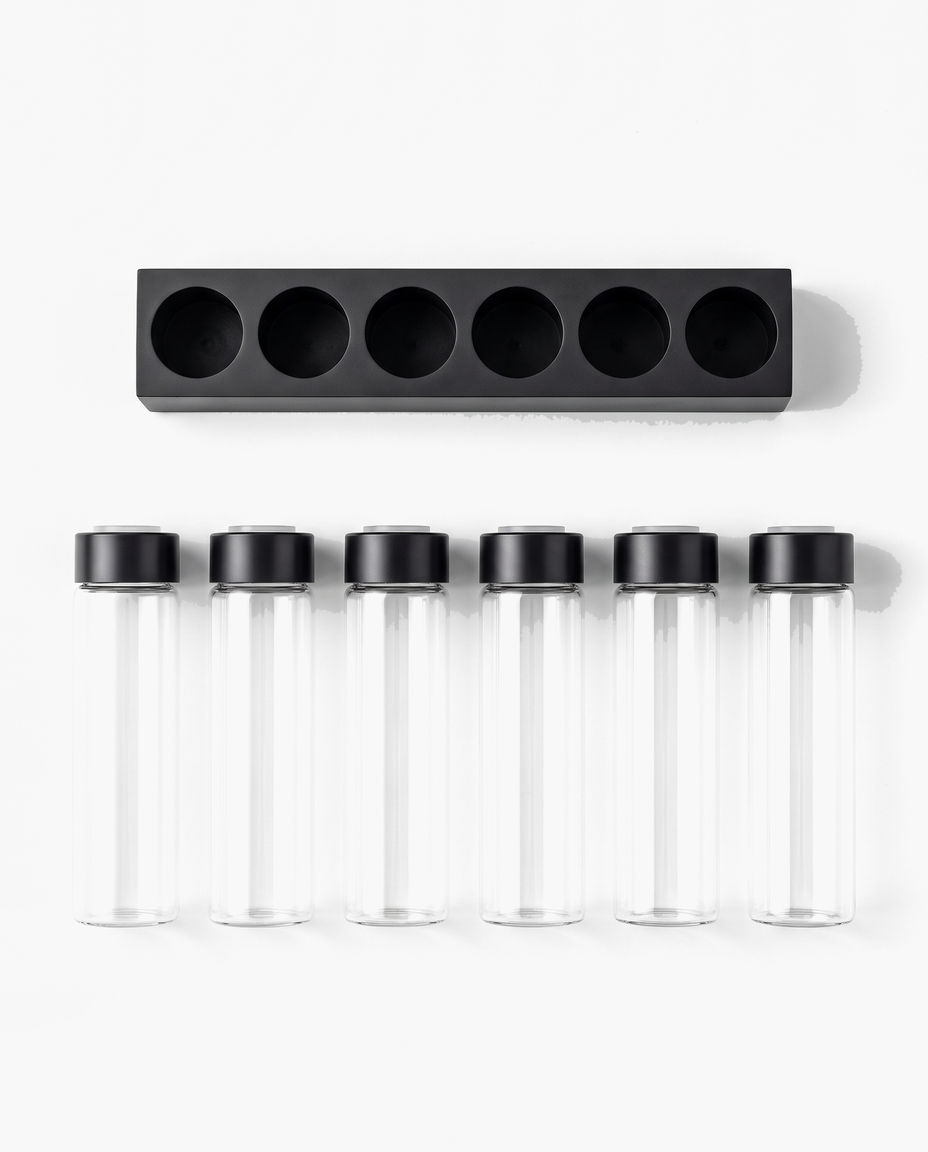 Bottega Bean Curator, 6-vial set, what is in the box
