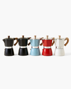 Bottega Wood-Handle Moka, all colors side by side