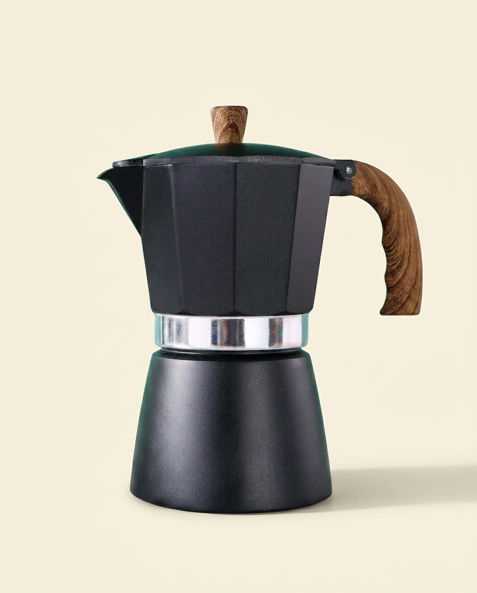 Moka Pot with Wood Handle, 3 or 6 Cup | French Press & Co – French