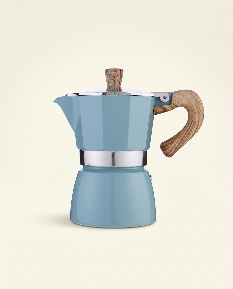 Bottega Wood-Handle Moka - hero_blue