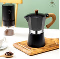 Bottega Wood-Handle Moka — macro texture