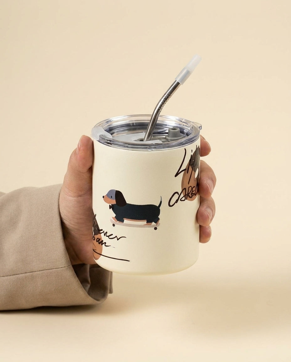 Dachshund Insulated Mug - scale