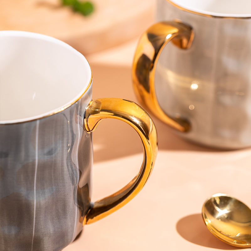 Studio Gold-Rim Mug — in use