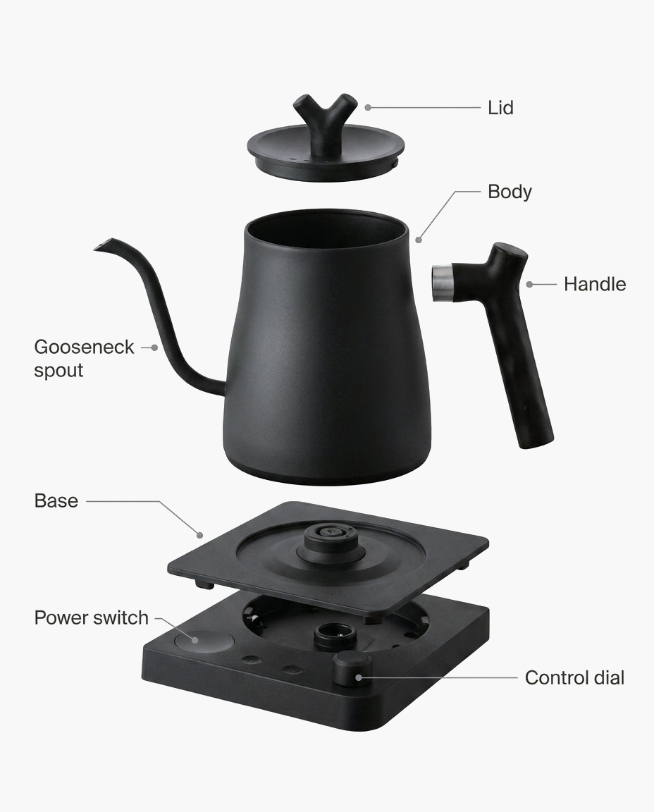 Editor's Gooseneck Kettle, parts diagram