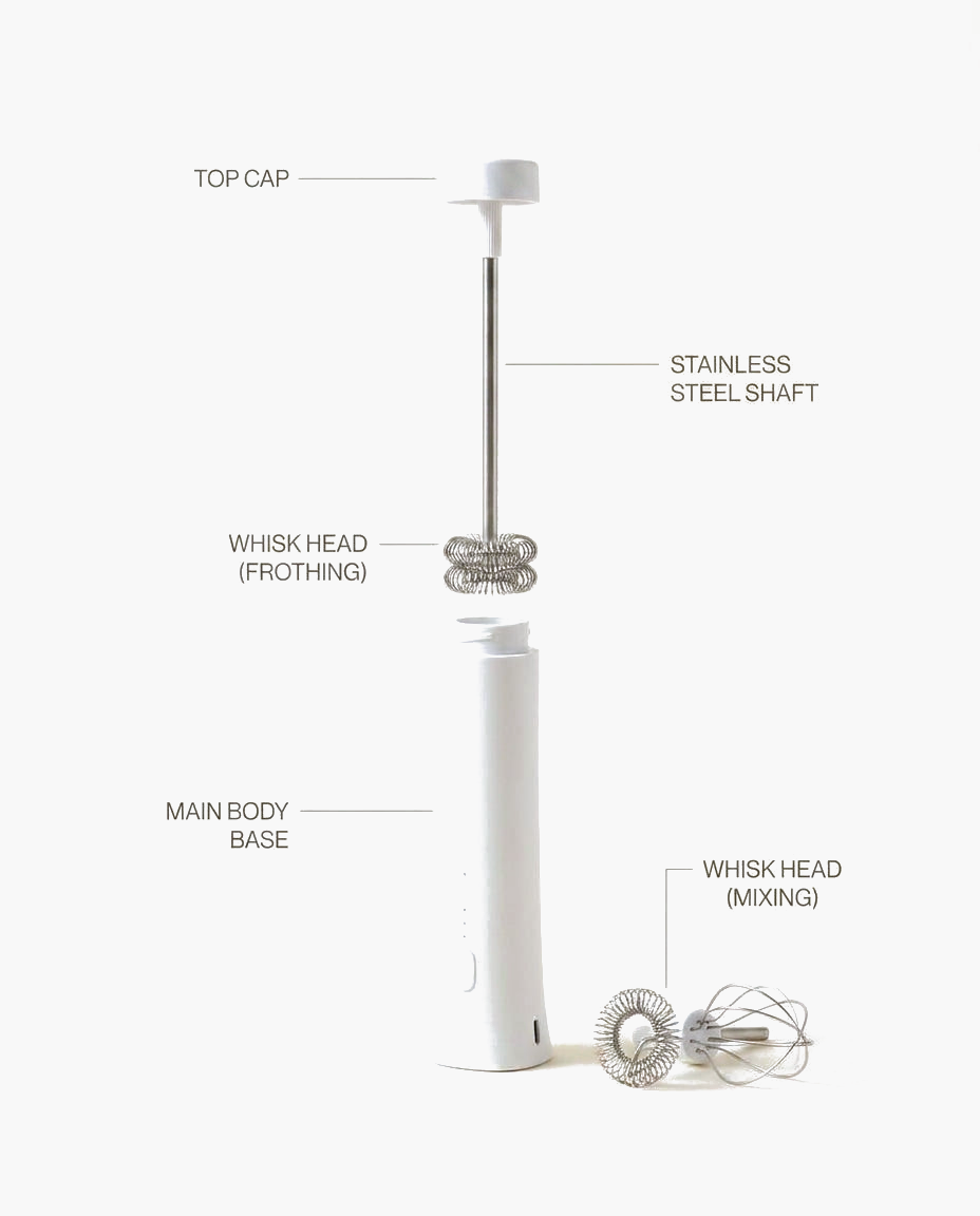 Editor's Wireless Frother, parts diagram
