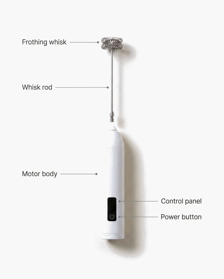 The Barista Milk Frother, parts diagram