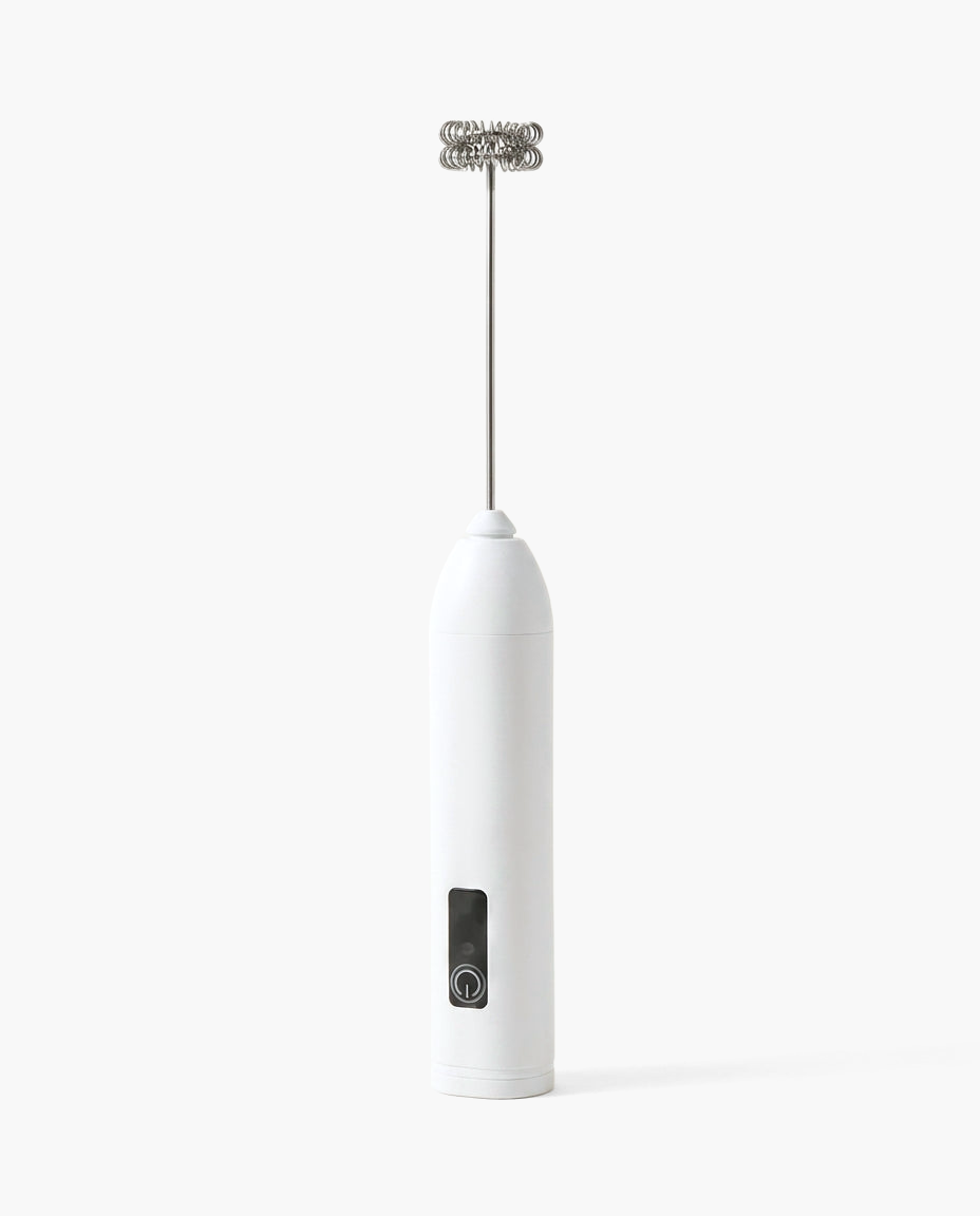 The Barista Milk Frother in White, studio photo