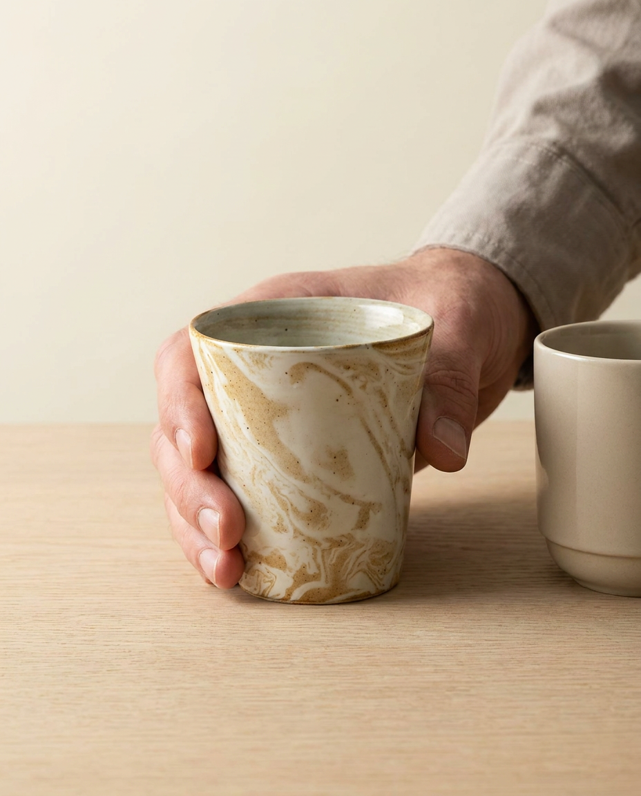 Kintsugi Marbled Mug - scale