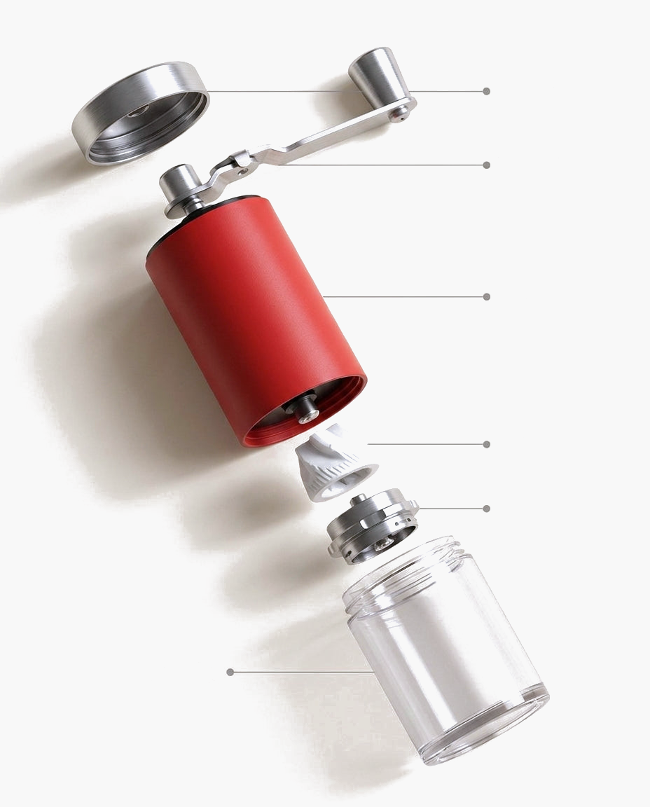 Le Compact Burr Mill, parts diagram