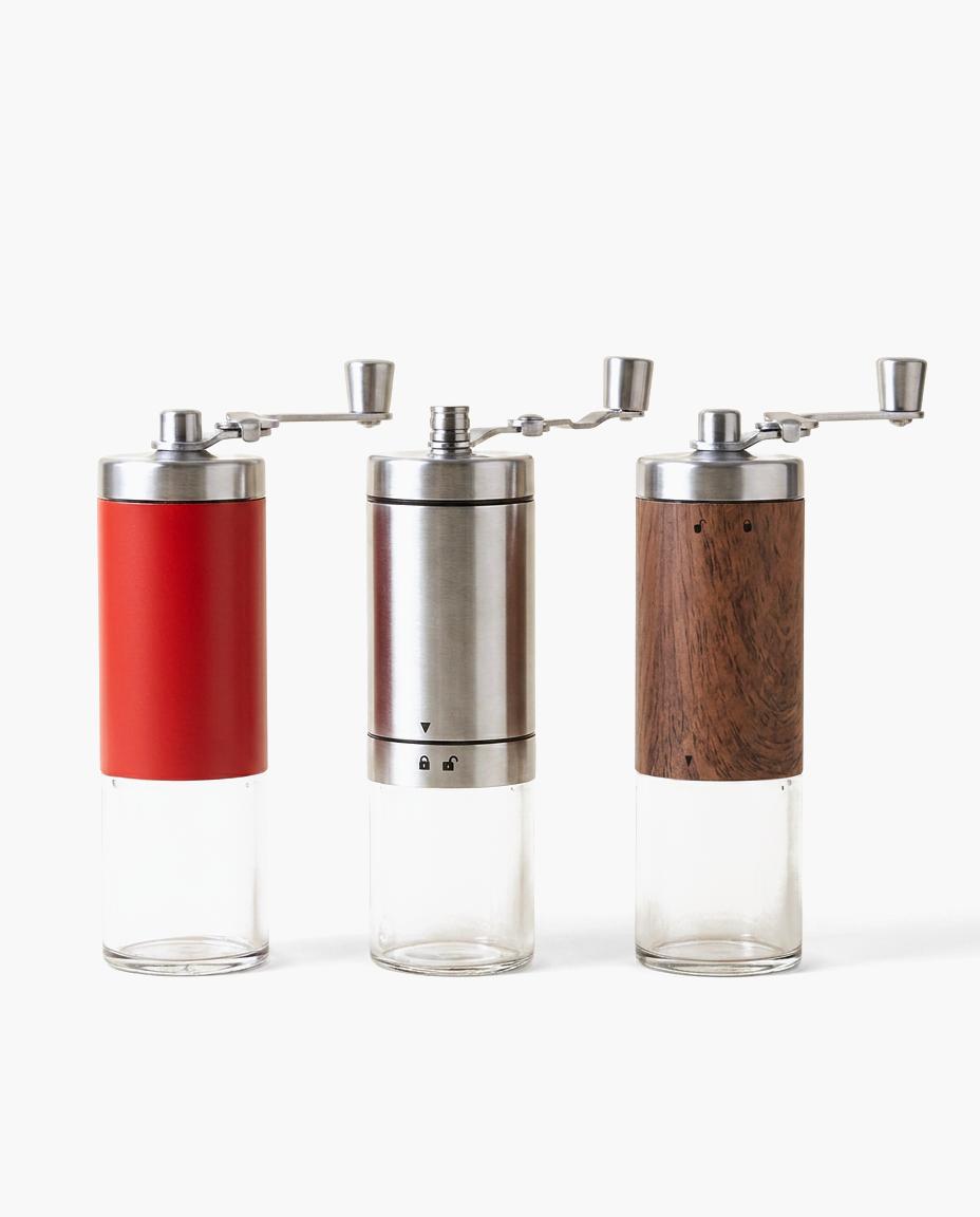 Le Compact Burr Mill, all colors side by side