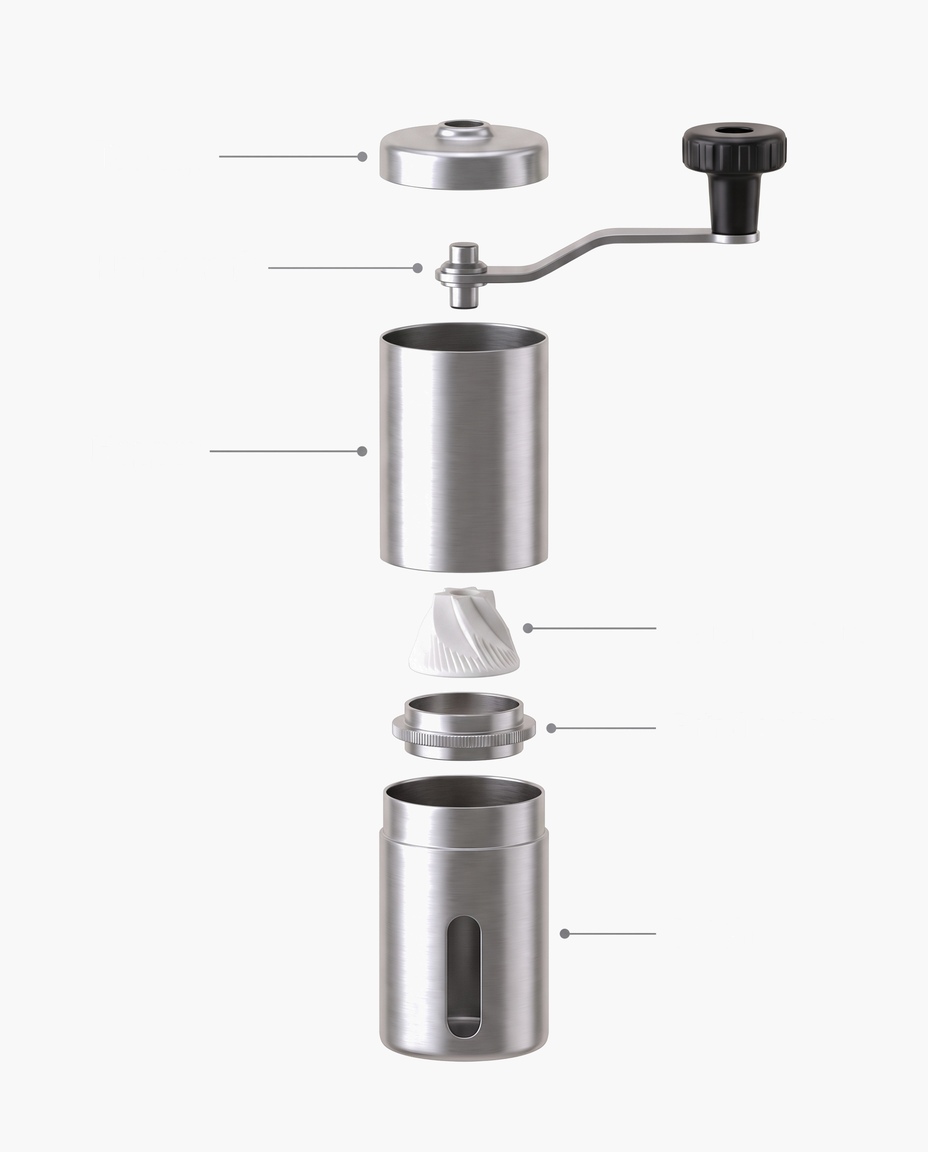 The Precision Manual Grinder, parts diagram