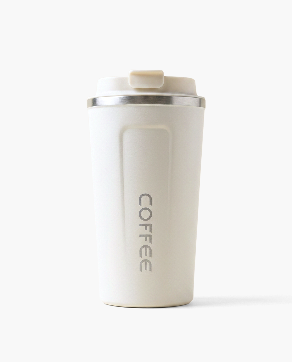 Nomad Thermal Mug in White, studio photo