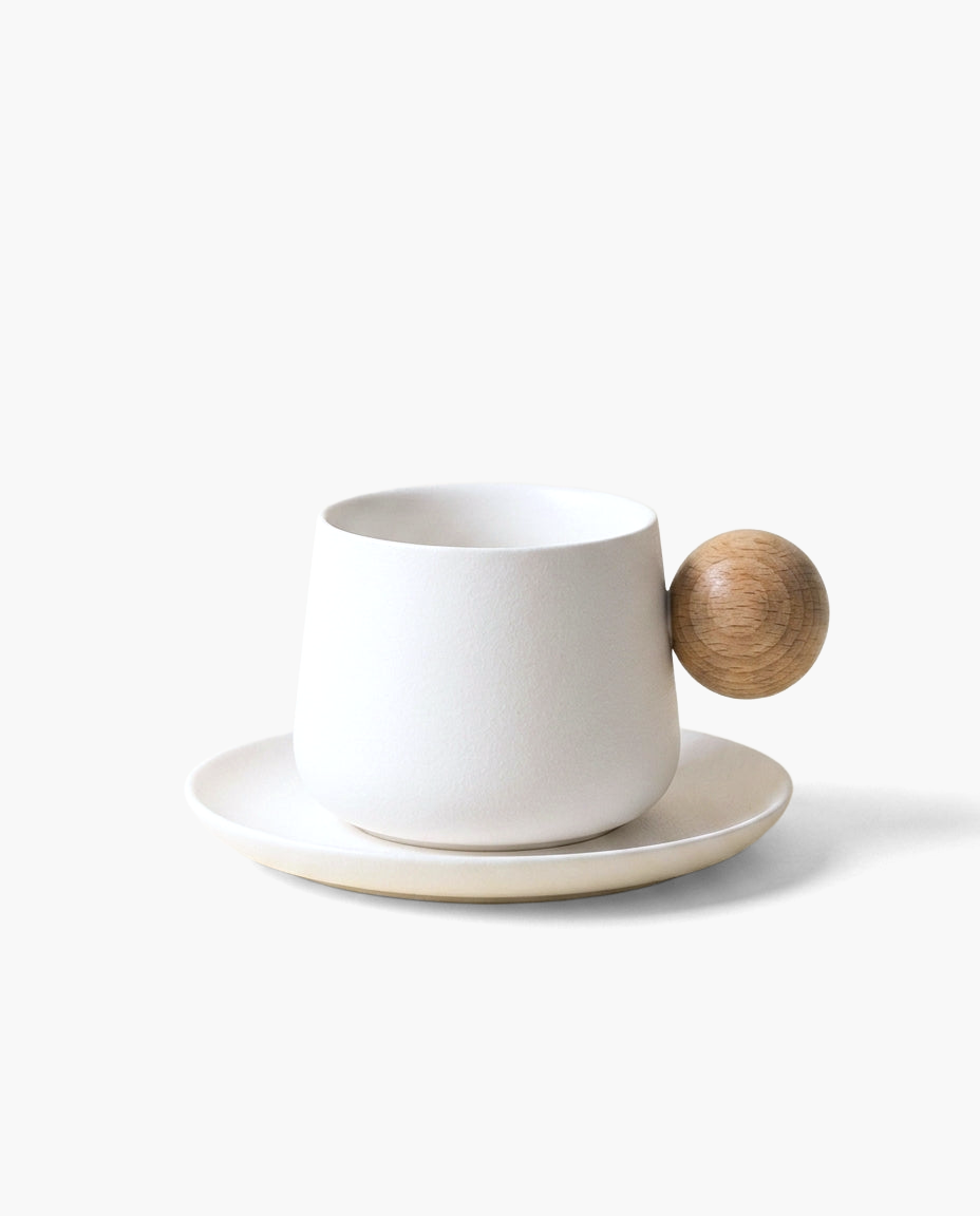 Orb Ceramic Mug in White, studio photo
