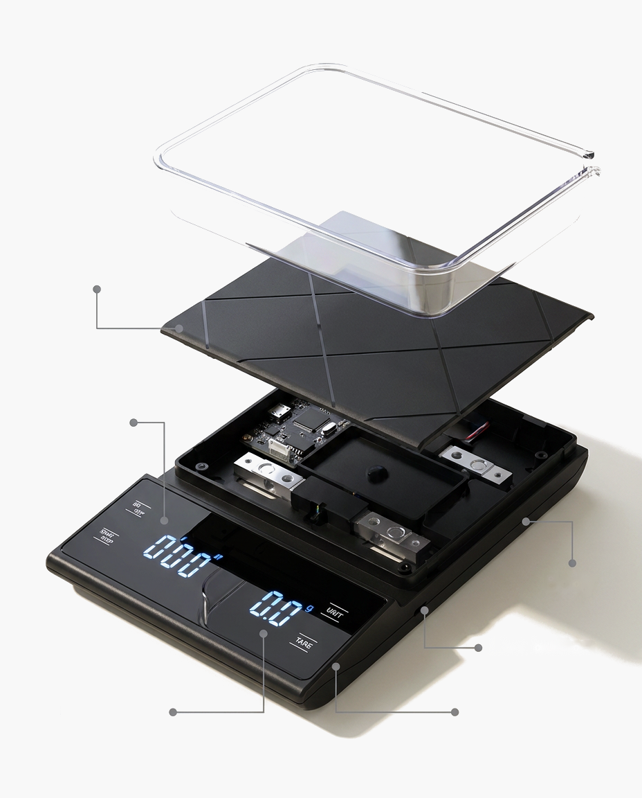 Pocket Pour Scale, parts diagram