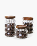 Ripple Glass Canister, studio photo