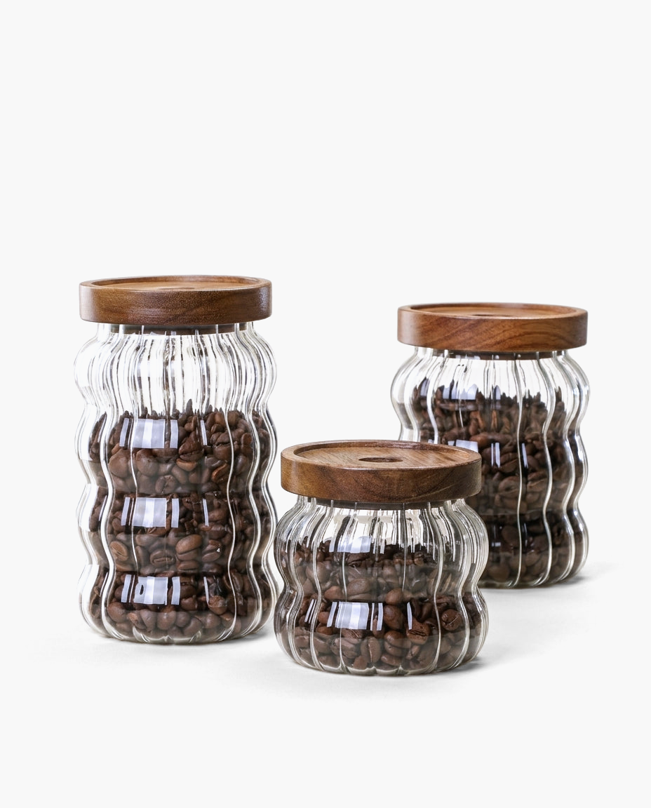 Ripple Glass Canister, studio photo