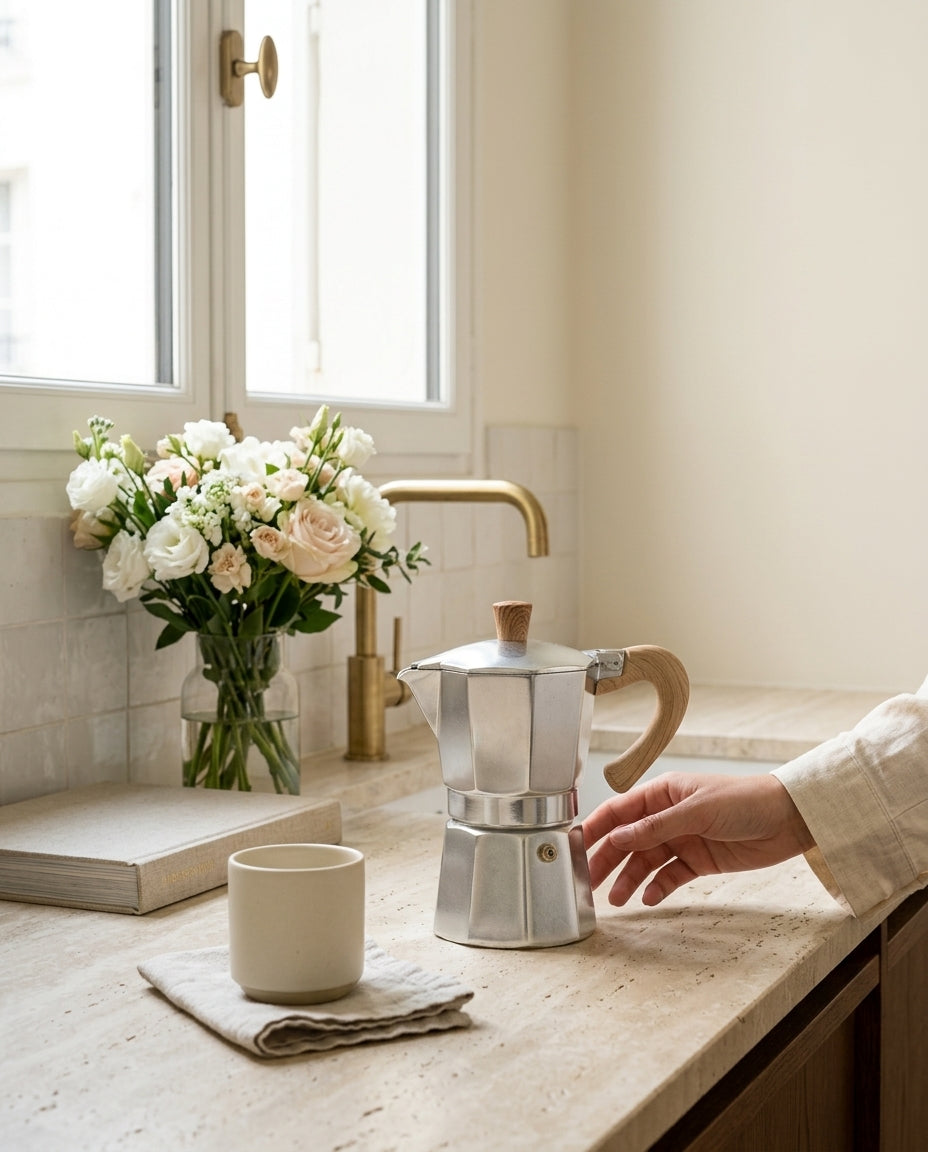 Roma Stovetop Moka, 3-Cup — lifestyle_parisien
