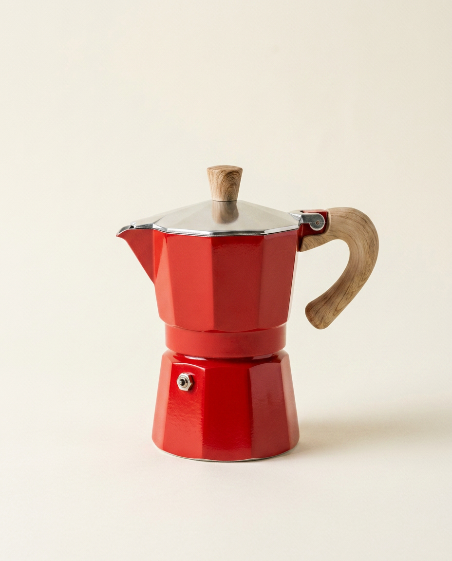 Roma Stovetop Moka, 3-Cup — hero_red