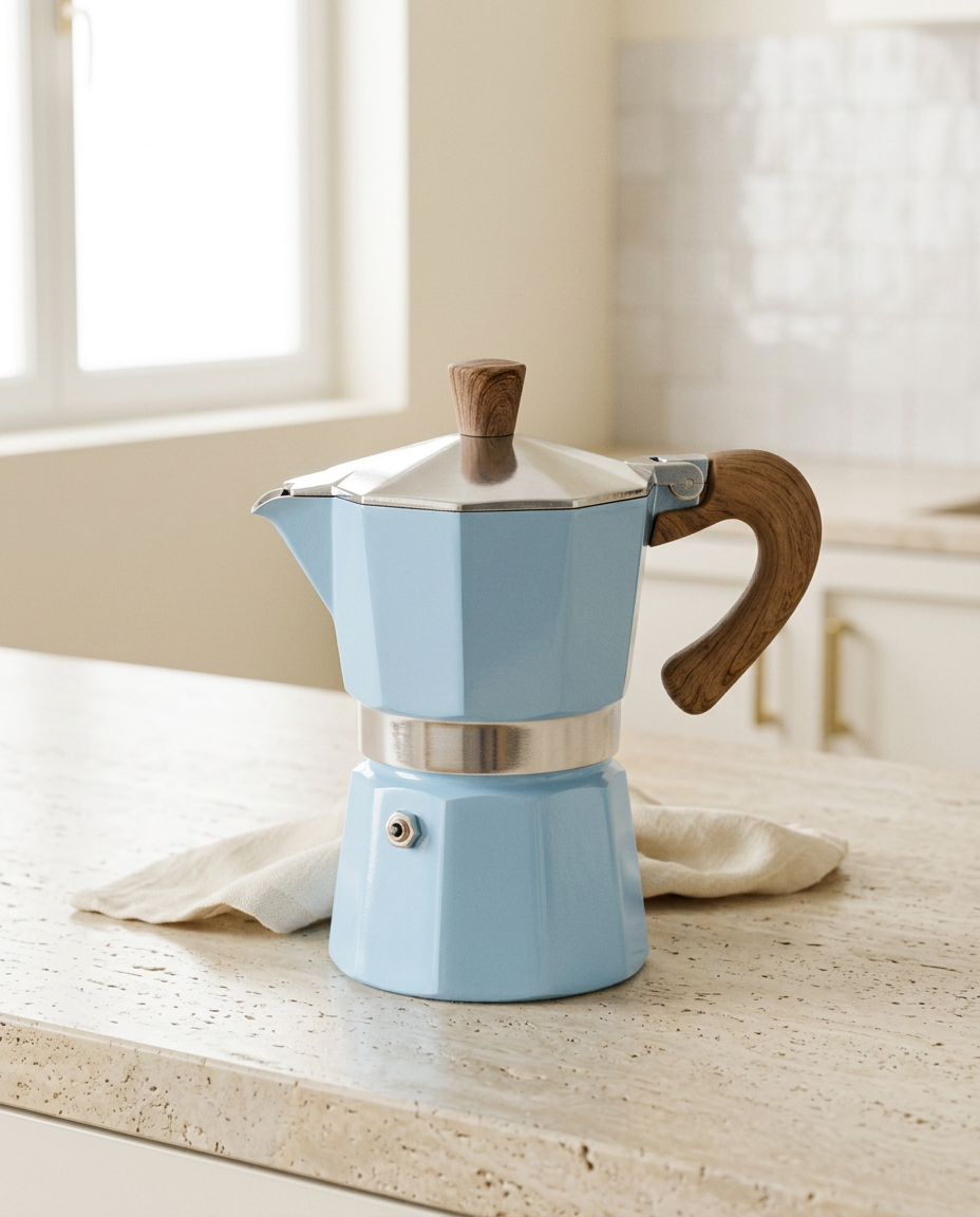 Roma Stovetop Moka, 3-Cup — hero_blue