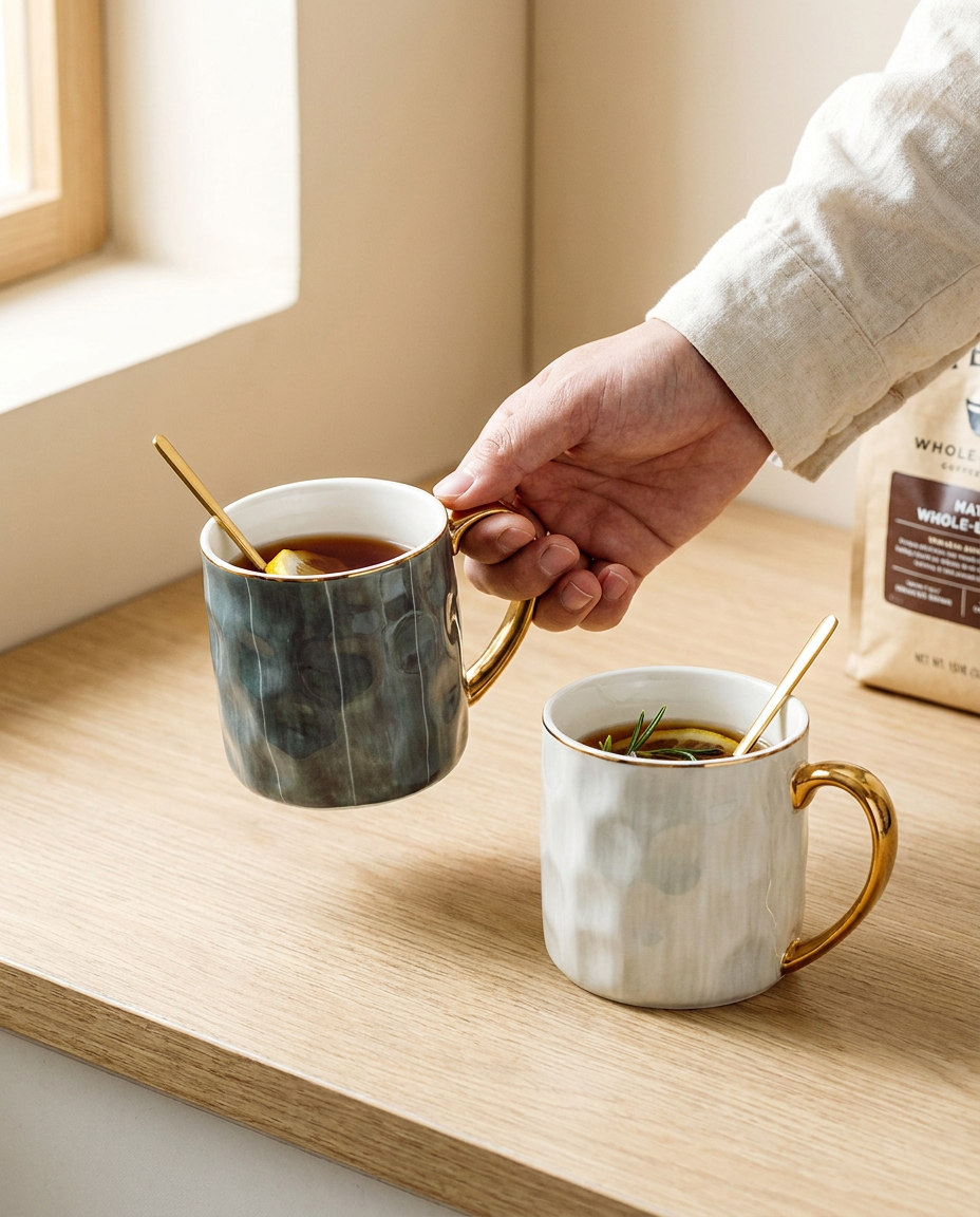 Studio Gold-Rim Mug - scale