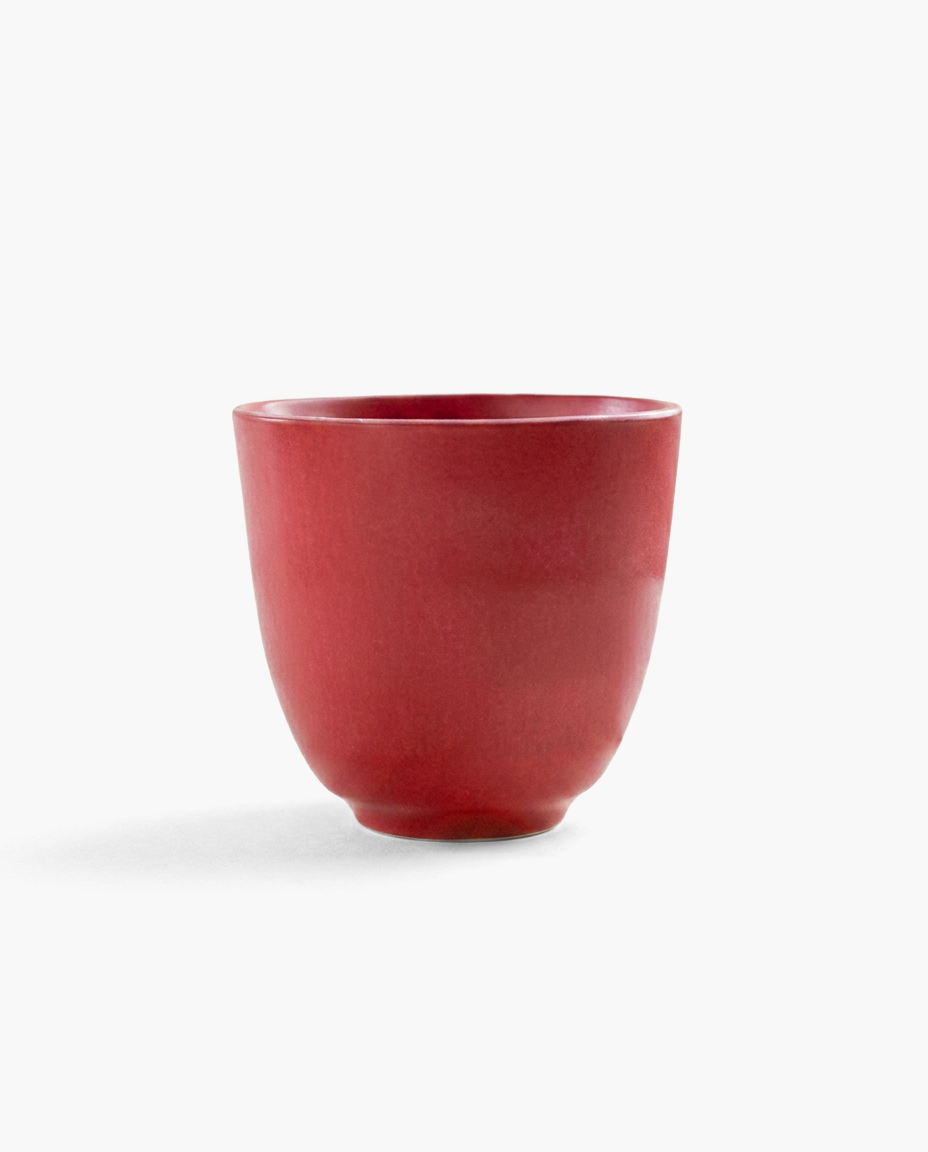 Tasting Ceramic Cup in Red, studio photo