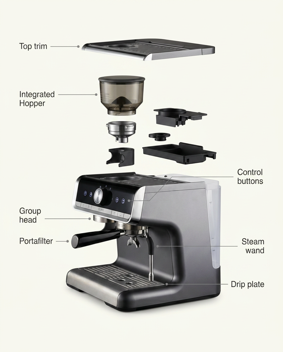 Le Modèle II Espresso — anatomy_schema