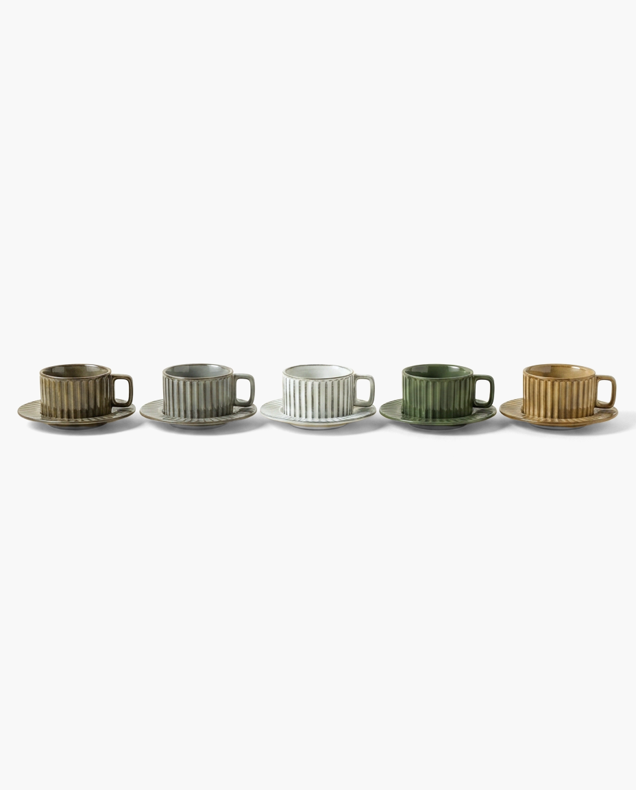Vestige Kiln-Shift Mug, all colors side by side
