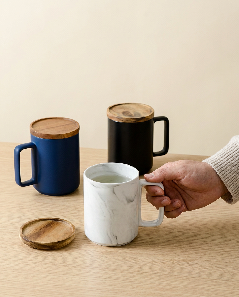 Wabi Marble Mug - scale